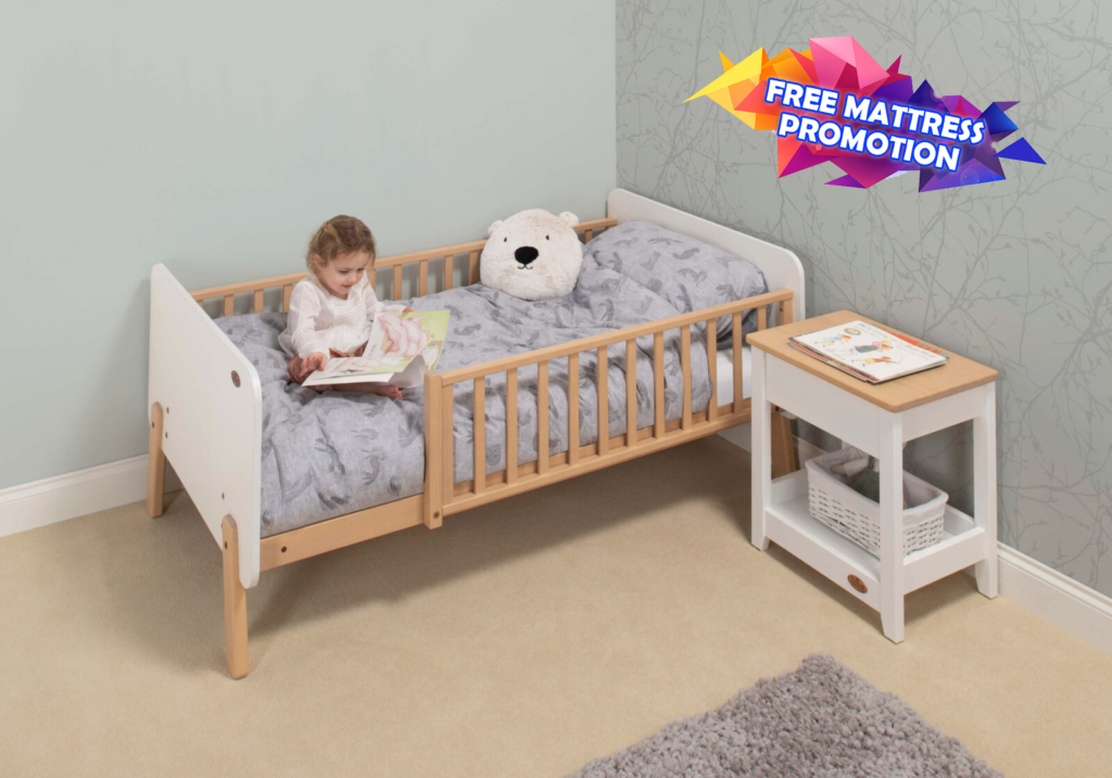 Boori (AUS) Natty Bedside Bed (White) + FREE MATTRESS Little