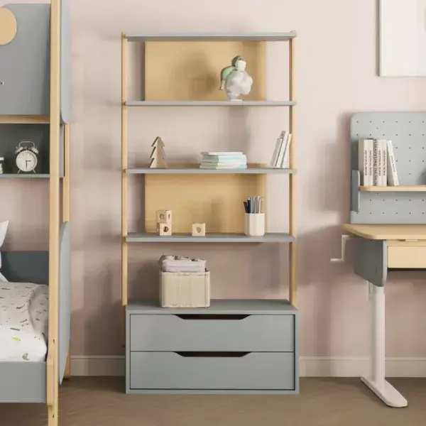 Boori (AUS) - Modular 2 Drawer Bookshelf (Beech & Blue) (Preorder)